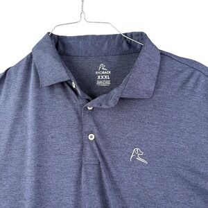 RHOBACK Mens XXXL Long Sleeve Polo Shirt Blue Heathered Golf Performance